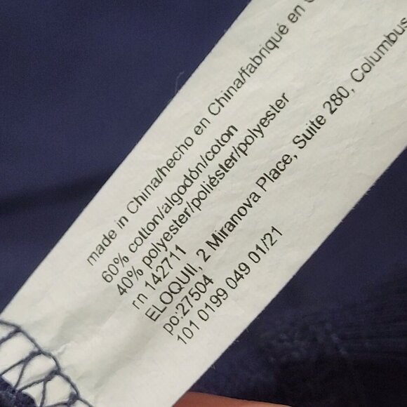 Eloquii Oversized Navy Blue Lounge Sweatshirt Open Back & Tie Detail - Picture 4 of 7